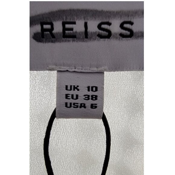 Reiss Geometric Print Belted Dress, Cream & Black, Womens Size 6 US - Picture 4 of 5